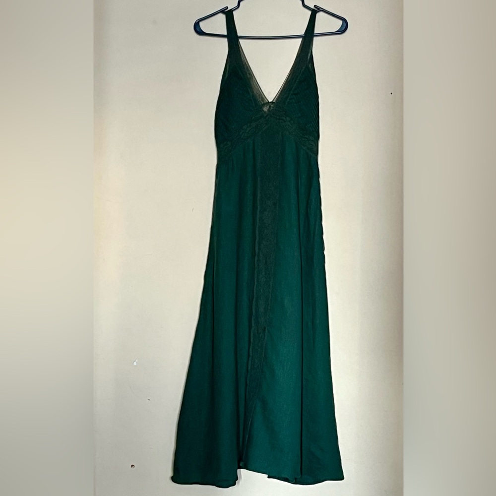 ZARA Linen Green Maxi Dress - Picture 11 of 16